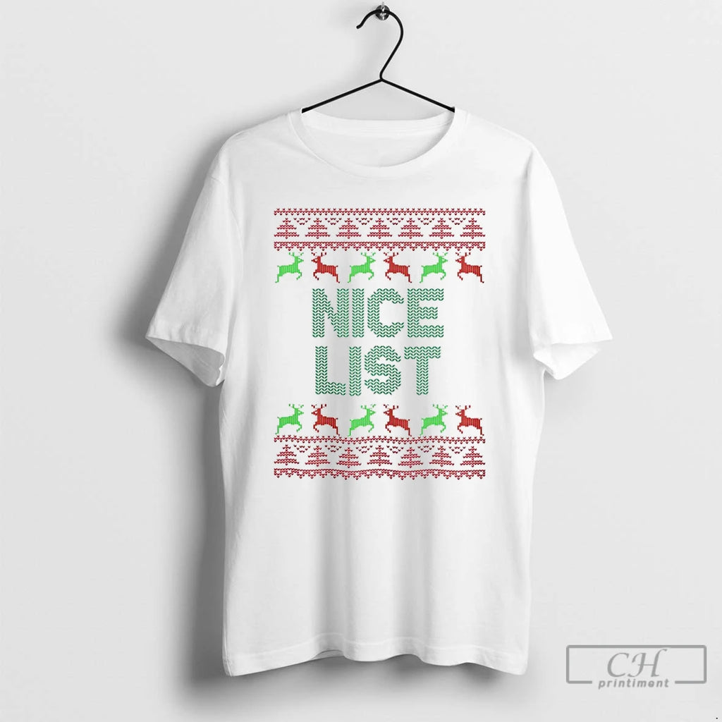 Classic Nice List 2025 Ugly Christmas T-Shirts, Hoodie, Sweatshirt | PopFlextees.com