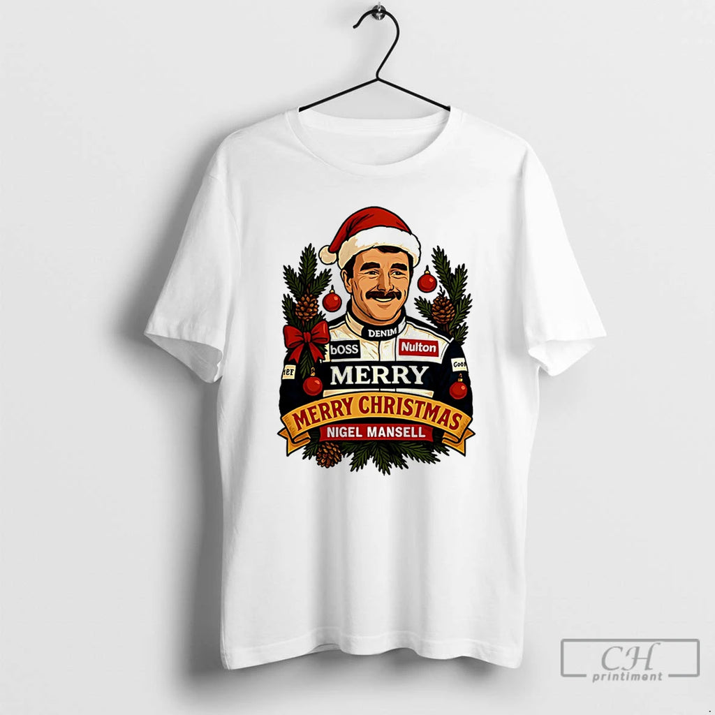 Classic Nigel Mansell Santa Hat Merry Christmas T-Shirts, Hoodie, Sweatshirt | PopFlextees.com