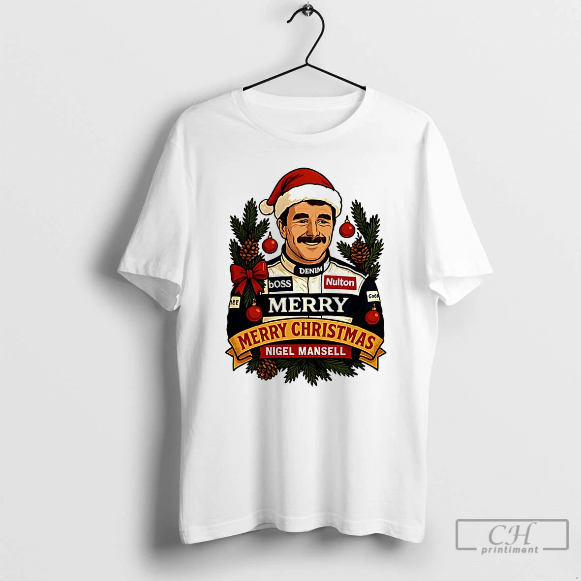 Classic Nigel Mansell Santa Hat Merry Christmas T-Shirts, Hoodie, Sweatshirt | PopFlextees.com