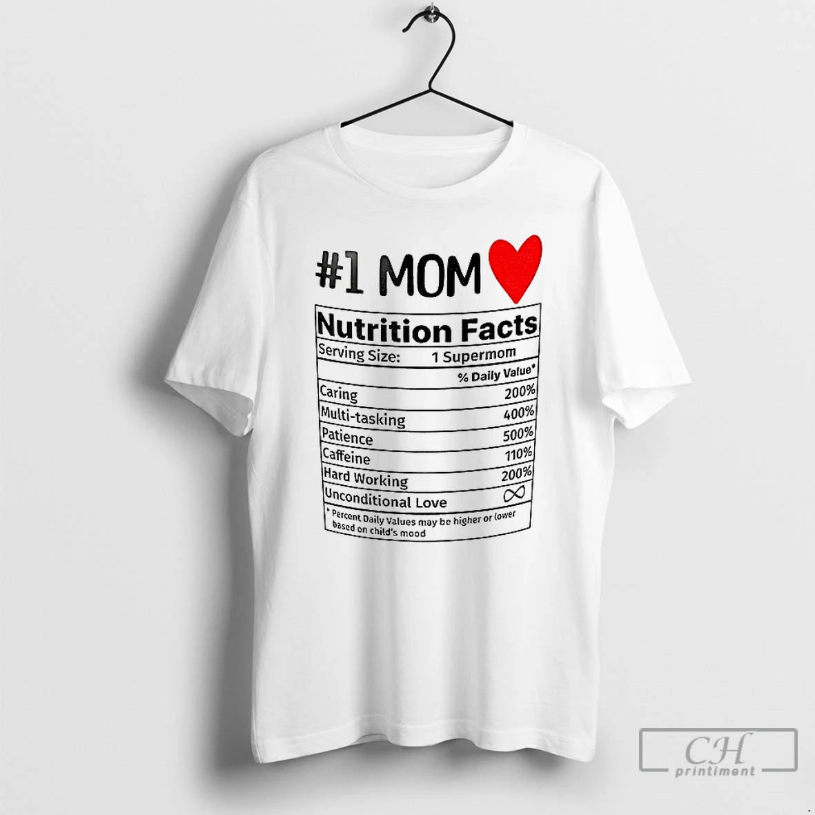 Classic Number 1 Mom Nutrition Facts T-Shirts, Hoodie, Sweatshirt | PopFlextees.com