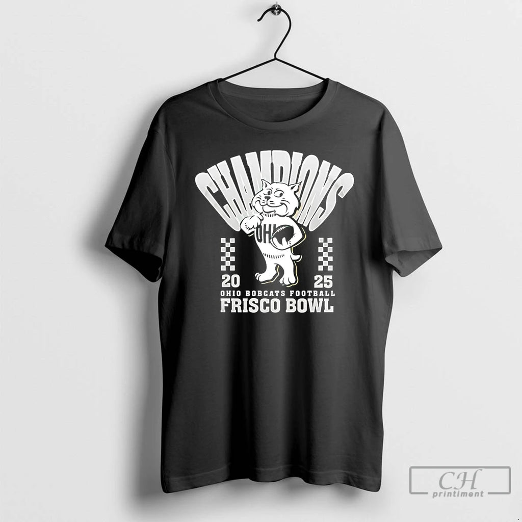 Classic Ohio Bobcats Frisco Bowl Champions 2025 Mascot T-Shirts, Hoodie, Sweatshirt | PopFlextees.com