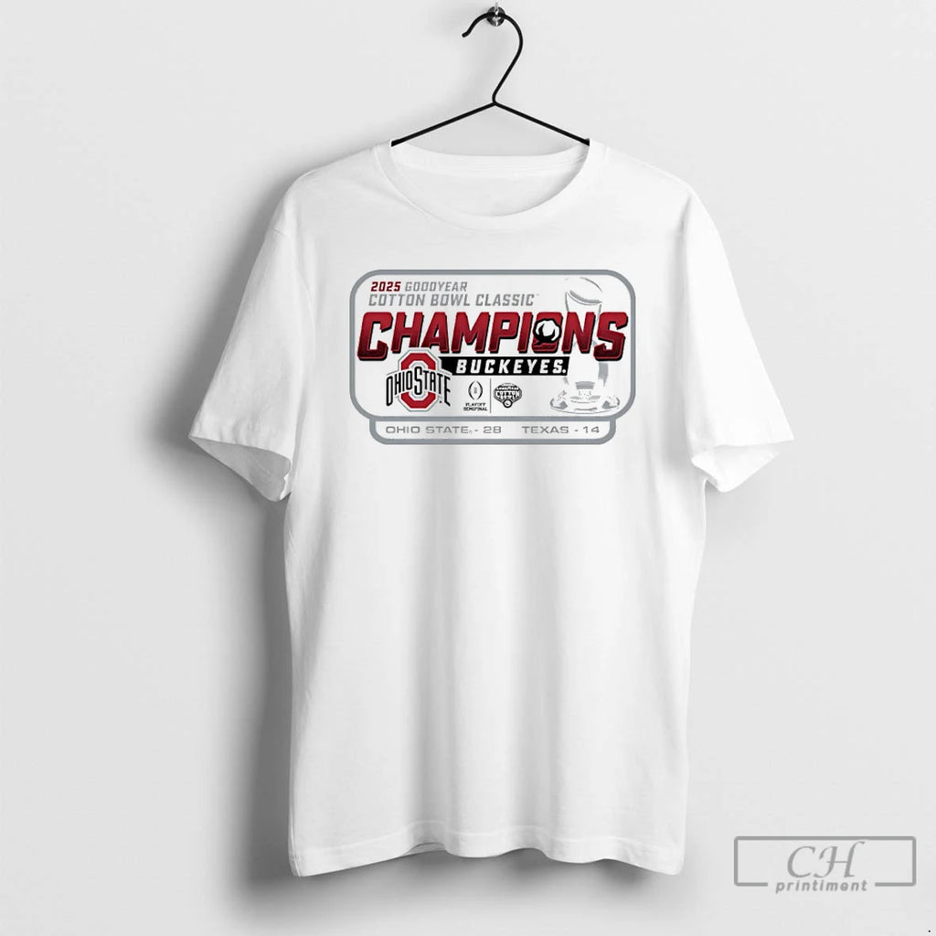 Classic Ohio State Beat Texas 28 14 Win 2025 Goodyear Cotton Bowl Classic Champions T-Shirts, Hoodie, Sweatshirt