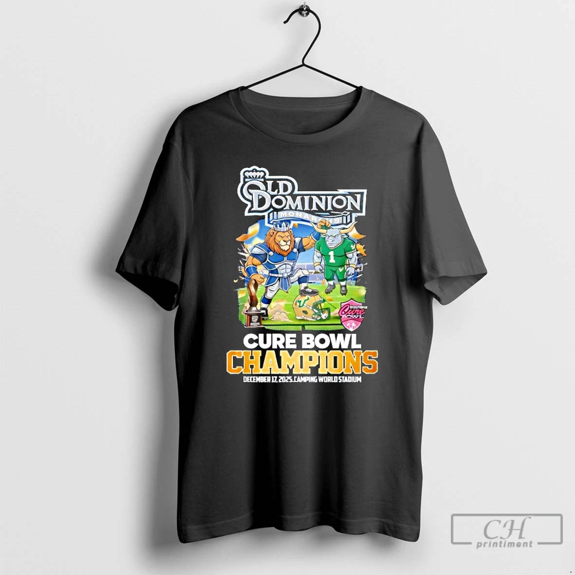Classic Old Dominion Monarchs Cure Bowl Champions 2025 Celebration T-Shirts, Hoodie, Sweatshirt | PopFlextees.com