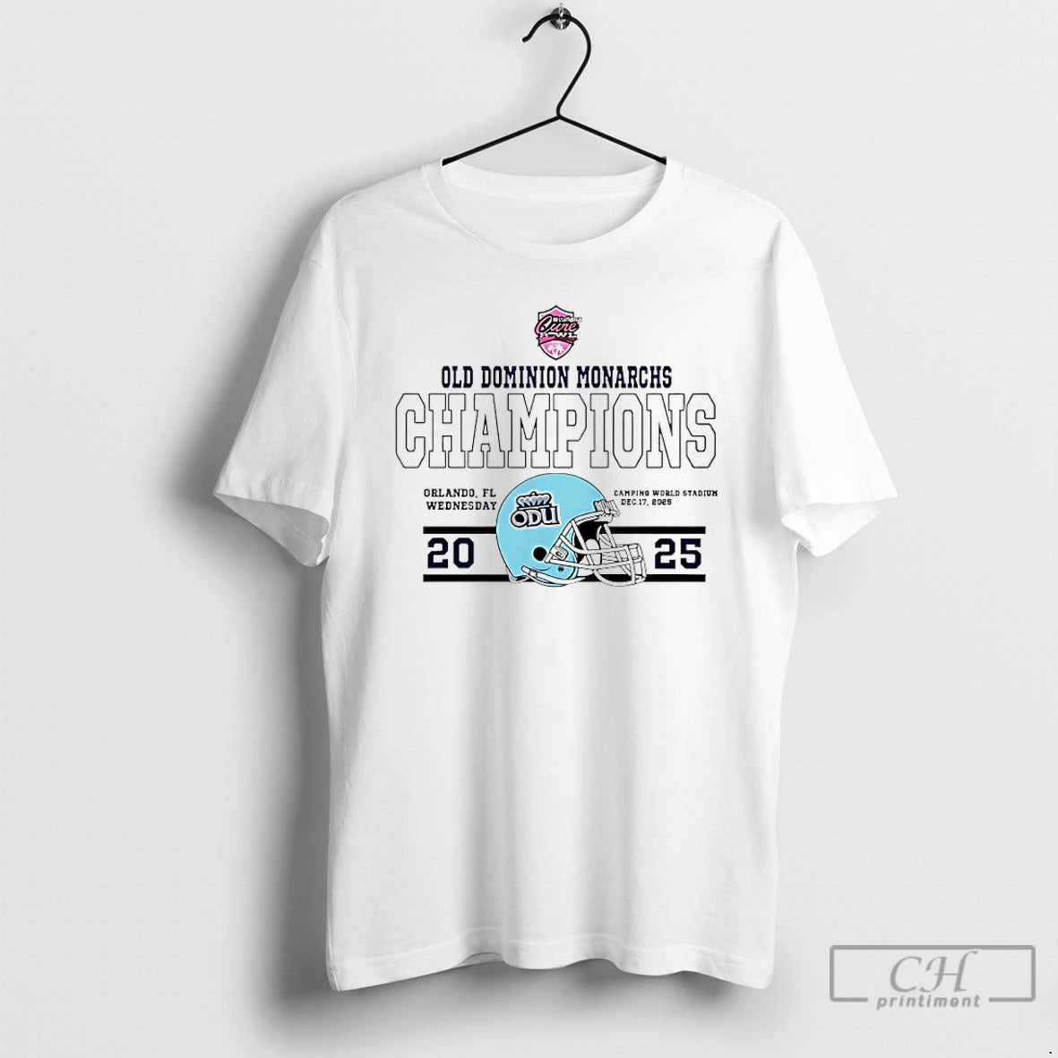 Classic Old Dominion Monarchs Football 2025 Cure Bowl Champions Helmet T-Shirts, Hoodie, Sweatshirt | PopFlextees.com