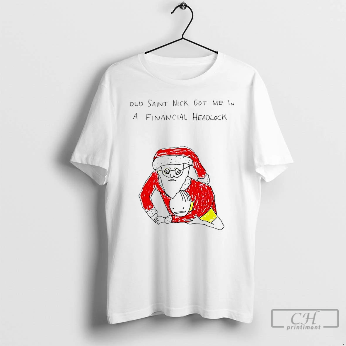 Classic Old Saint Nick Got Me In A Financial Chokehold T-Shirts, Hoodie, Sweatshirt | PopFlextees.com