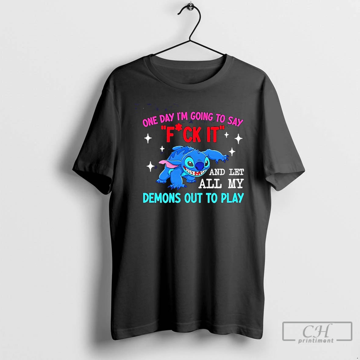 Classic One Day Im Going To Say Fck It And Let All My Demons Out T-Shirts, Hoodie, Sweatshirt | PopFlextees.com