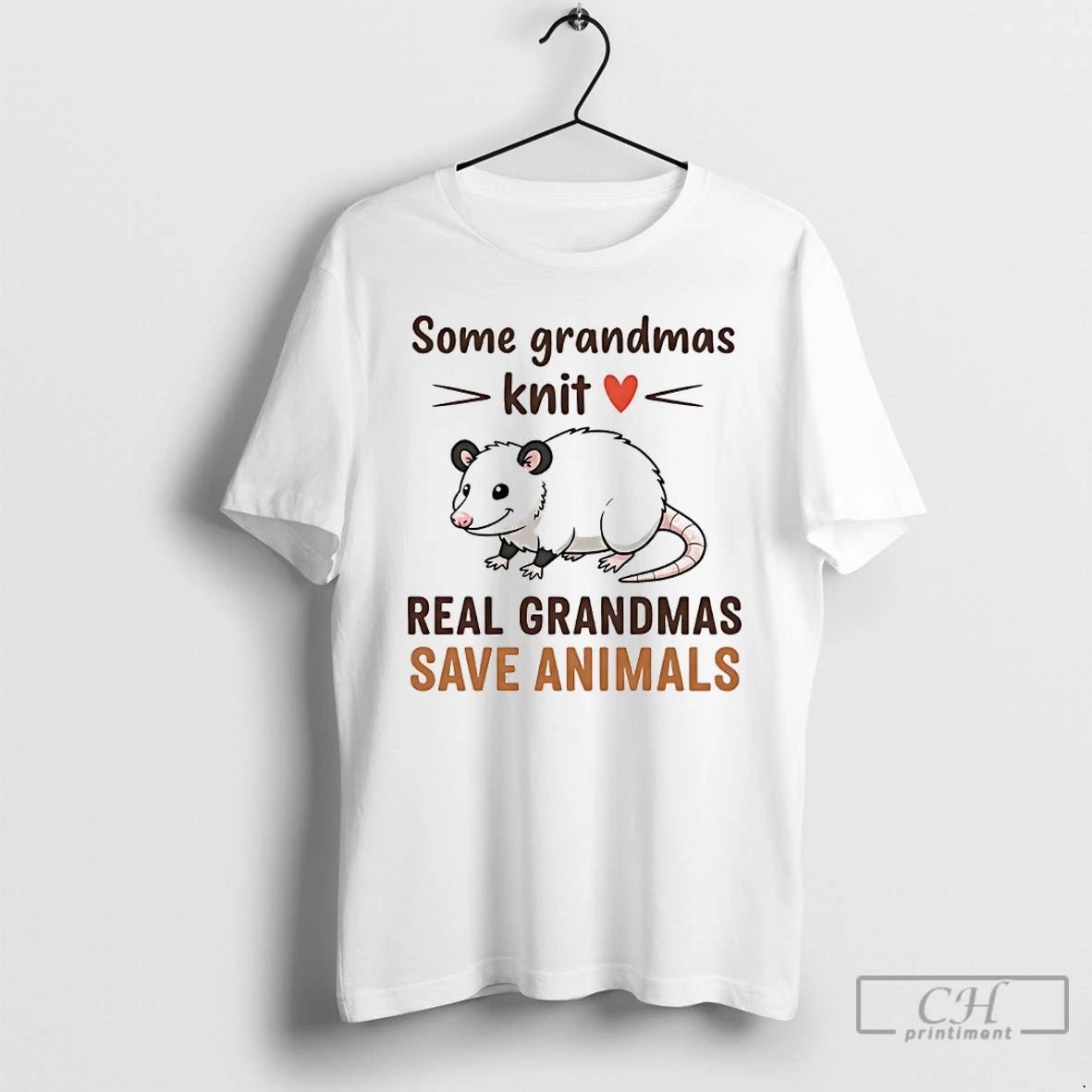 Classic Opossum Some Grandmas Knit Real Grandmas Save Animals T-Shirts, Hoodie, Sweatshirt | PopFlextees.com