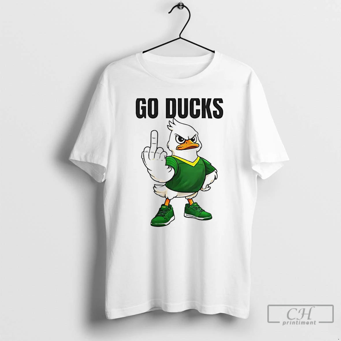 Classic Oregon Duck Middle Finger Go Ducks Mascot T-Shirts, Hoodie, Sweatshirt | PopFlextees.com