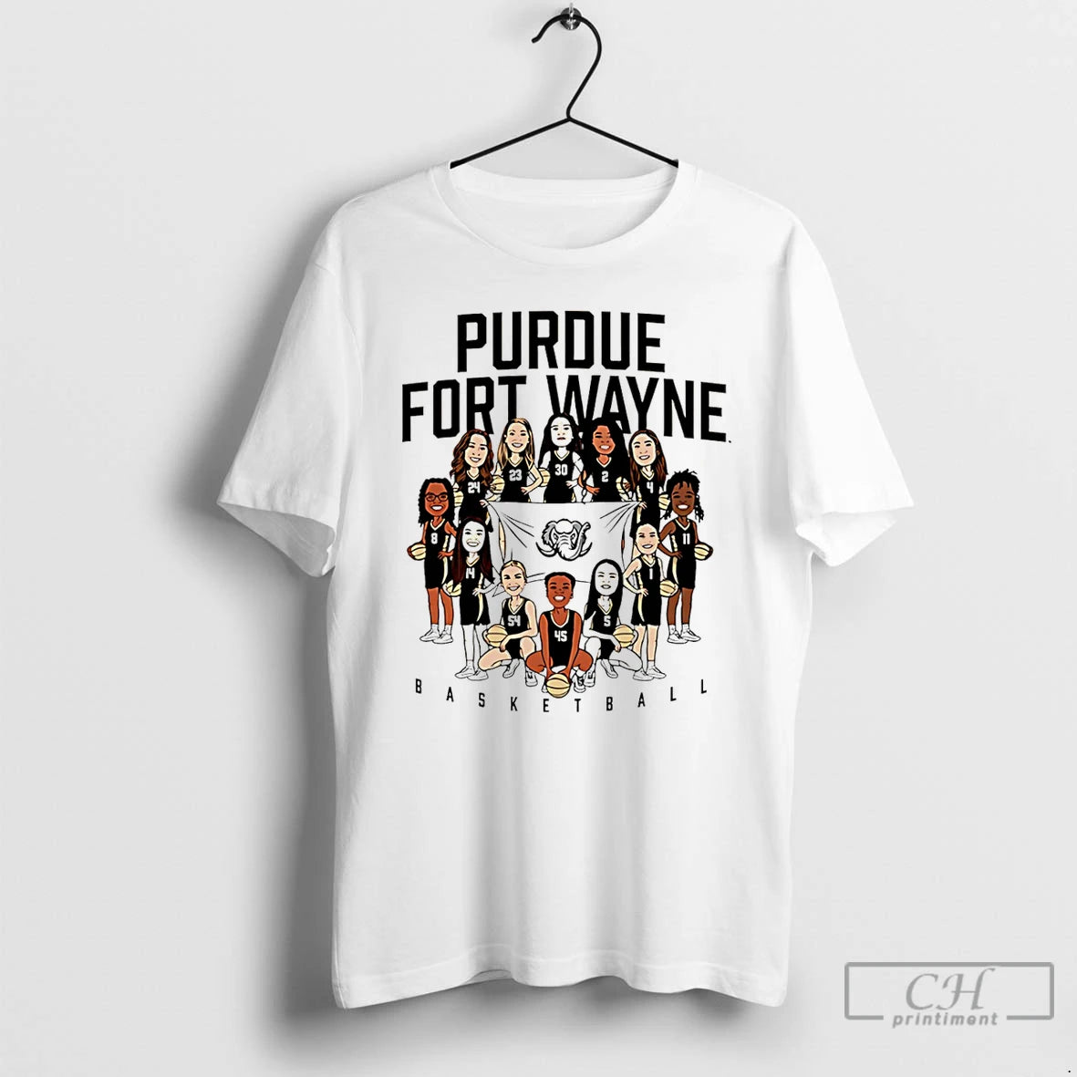 Classic Pfw Womens Basketball Ncaa Team Caricature 25 26 T-Shirts, Hoodie, Sweatshirt | PopFlextees.com