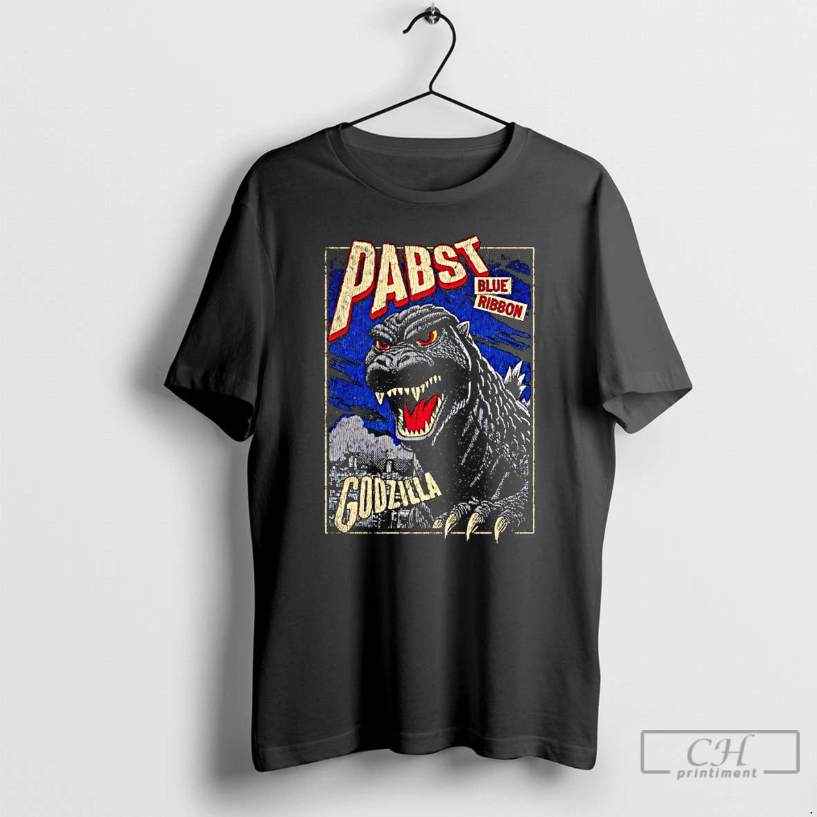 Classic Pabst Blue Ribbon Godzilla Clawed Ribbon Vintage T-Shirts, Hoodie, Sweatshirt | PopFlextees.com