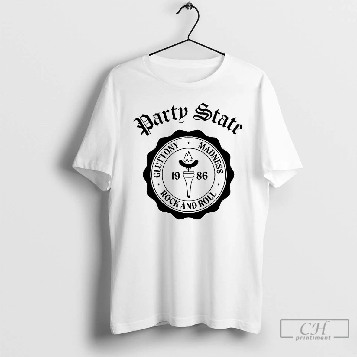 Classic Party State Gluttony Madness Rock And Roll T-Shirts, Hoodie, Sweatshirt | PopFlextees.com