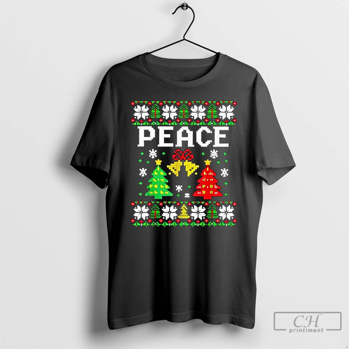 Classic Peace I Come In Peace Couple Matching Ugly Christmas T-Shirts, Hoodie, Sweatshirt | PopFlextees.com