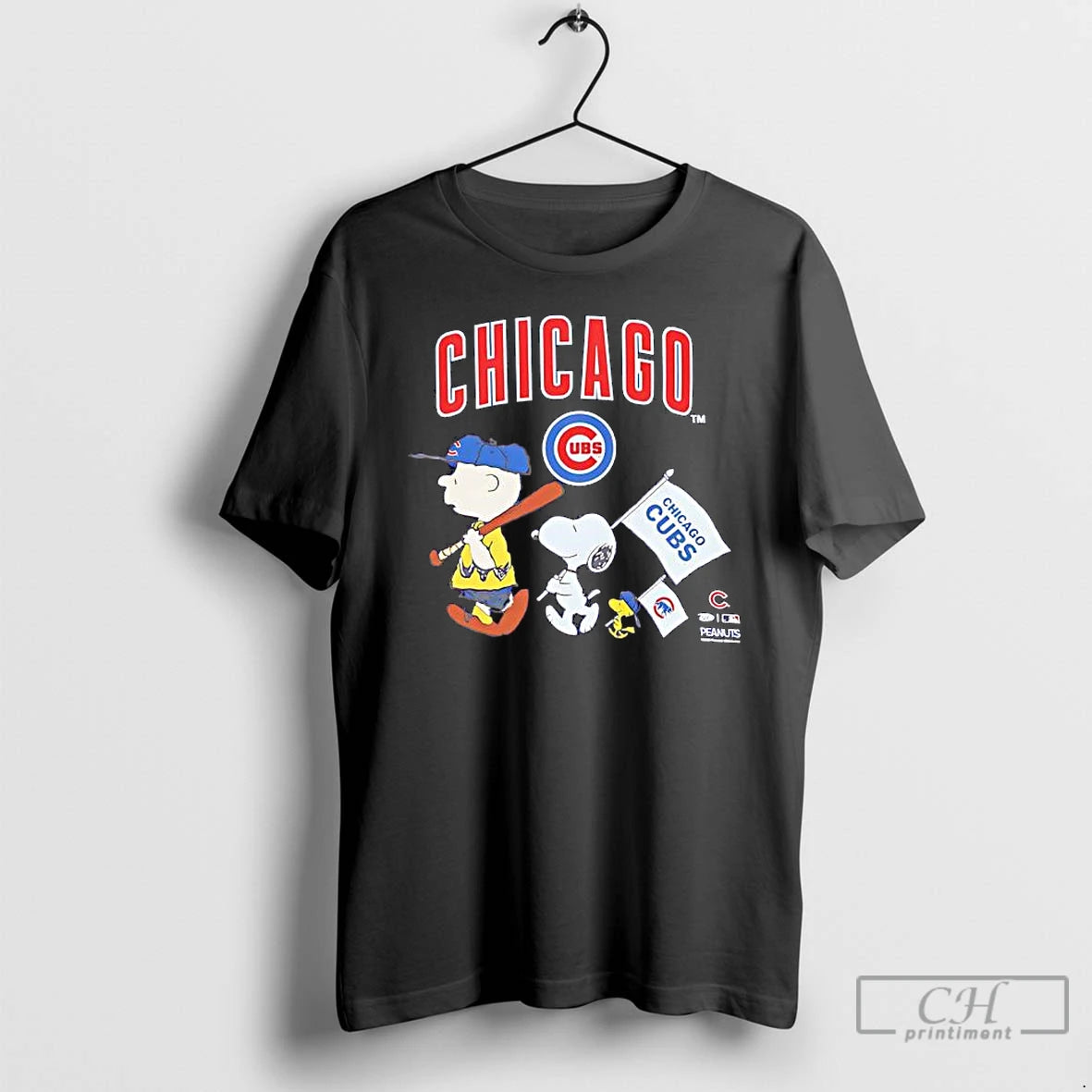 Classic Peanuts Chracters Flag With Chicago Cubs Royal T-Shirts, Hoodie, Sweatshirt | PopFlextees.com