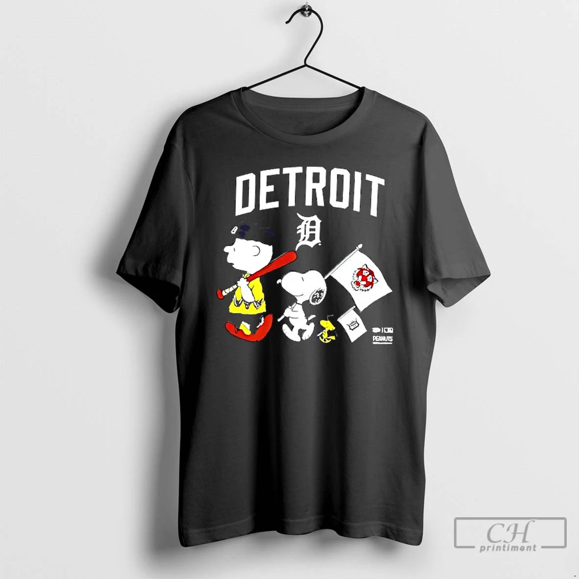 Classic Peanuts Chracters Flag With Detroit Tigers T-Shirts, Hoodie, Sweatshirt | PopFlextees.com