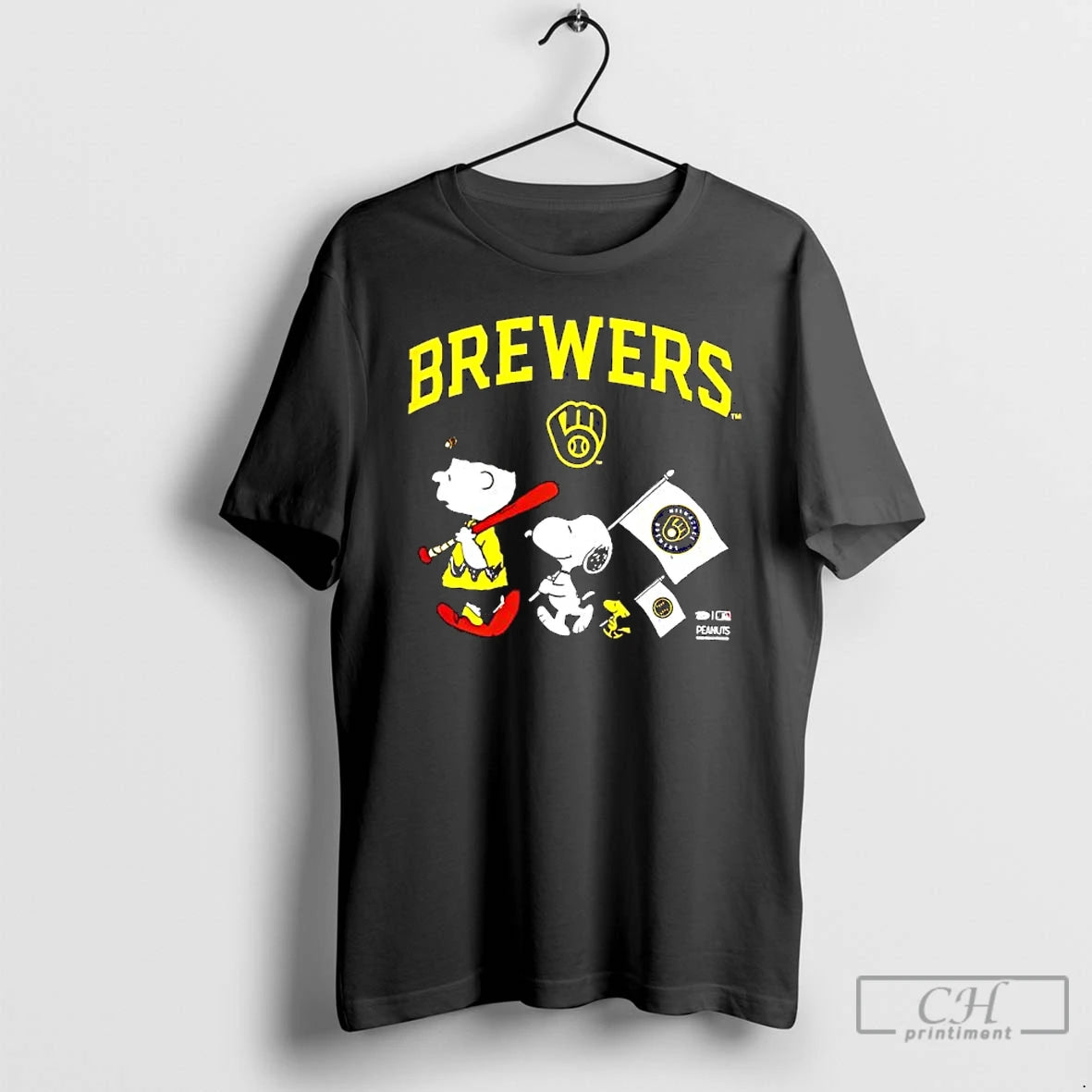 Classic Peanuts Chracters Flag With Milwaukee Brewers T-Shirts, Hoodie, Sweatshirt | PopFlextees.com