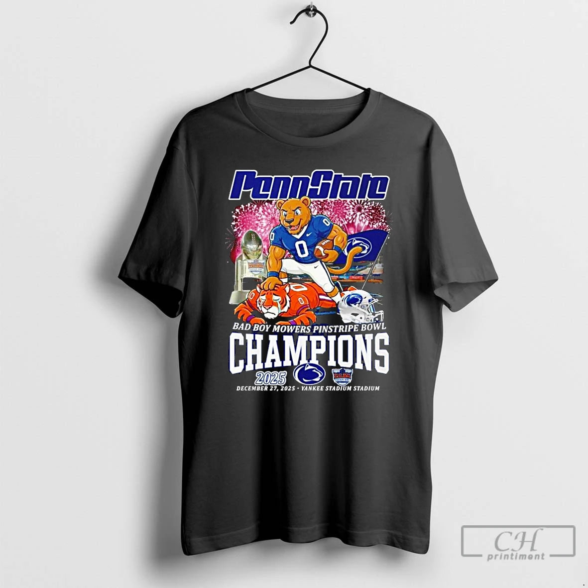 Classic Penn State 2025 Bad Boy Mowers Pinstripe Bowl Champions Mascot T-Shirts, Hoodie, Sweatshirt | PopFlextees.com