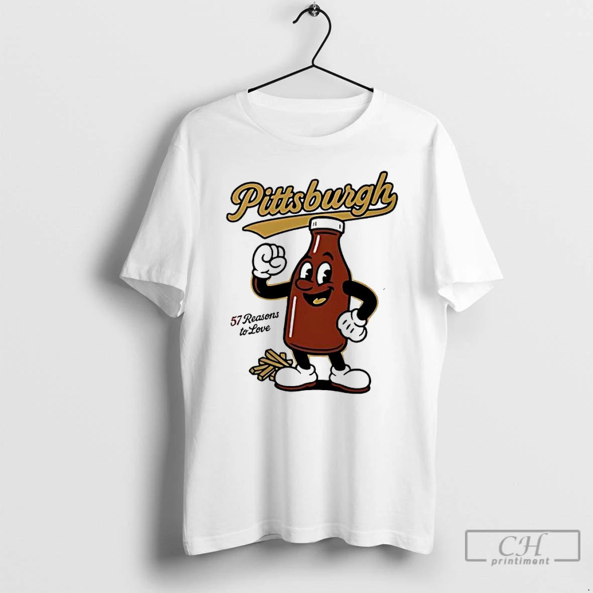 Classic Pittsburgh 57 Ketchup Bottle Mascot Funny T-Shirts, Hoodie, Sweatshirt