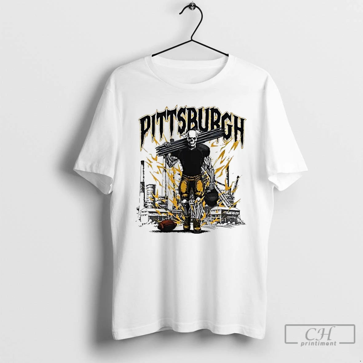 Classic Pittsburgh Football Skeleton Bootleg Skyline T-Shirts, Hoodie, Sweatshirt