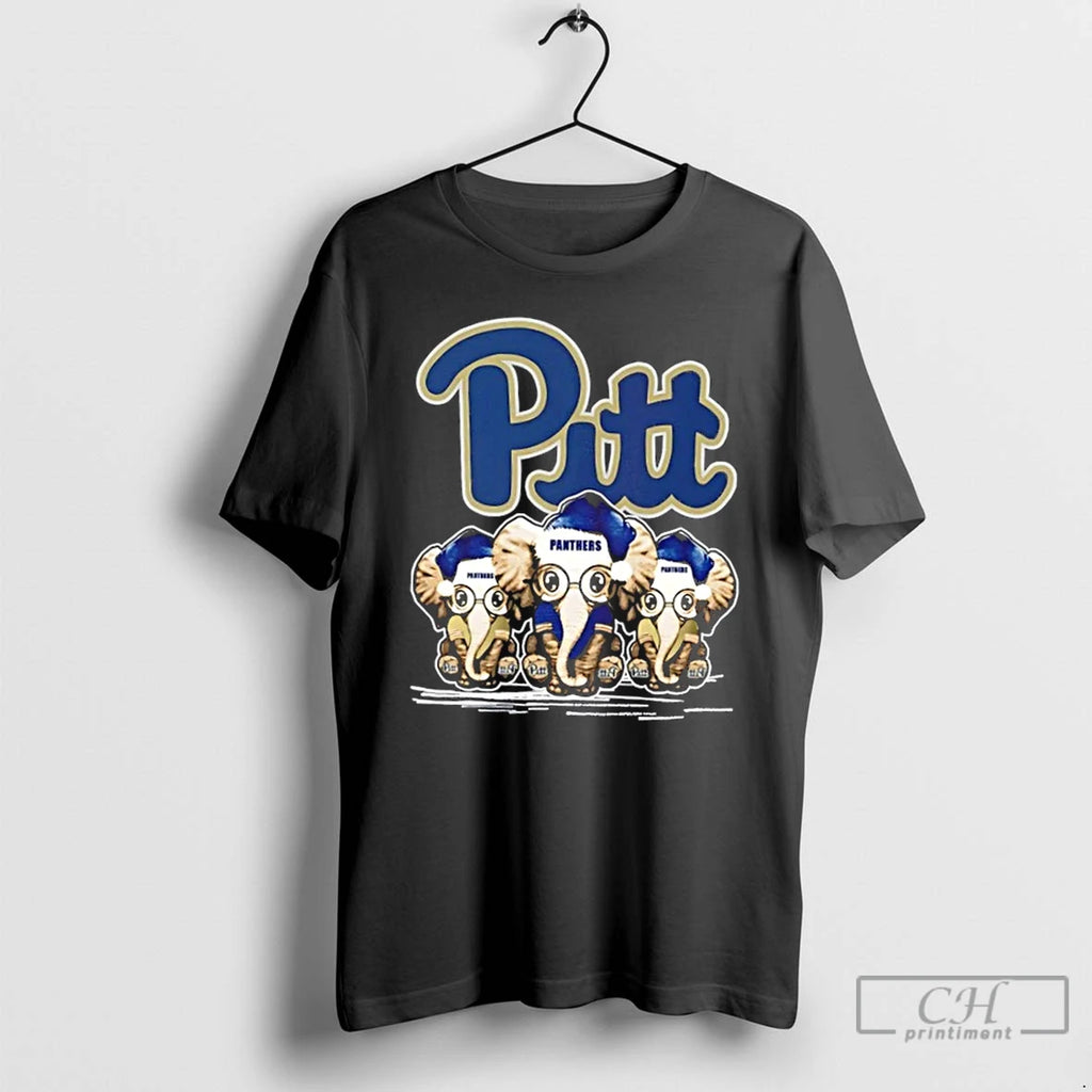 Classic Pittsburgh Panthers X Elephants Santa Hat Merry Christmas T-Shirts, Hoodie, Sweatshirt | PopFlextees.com