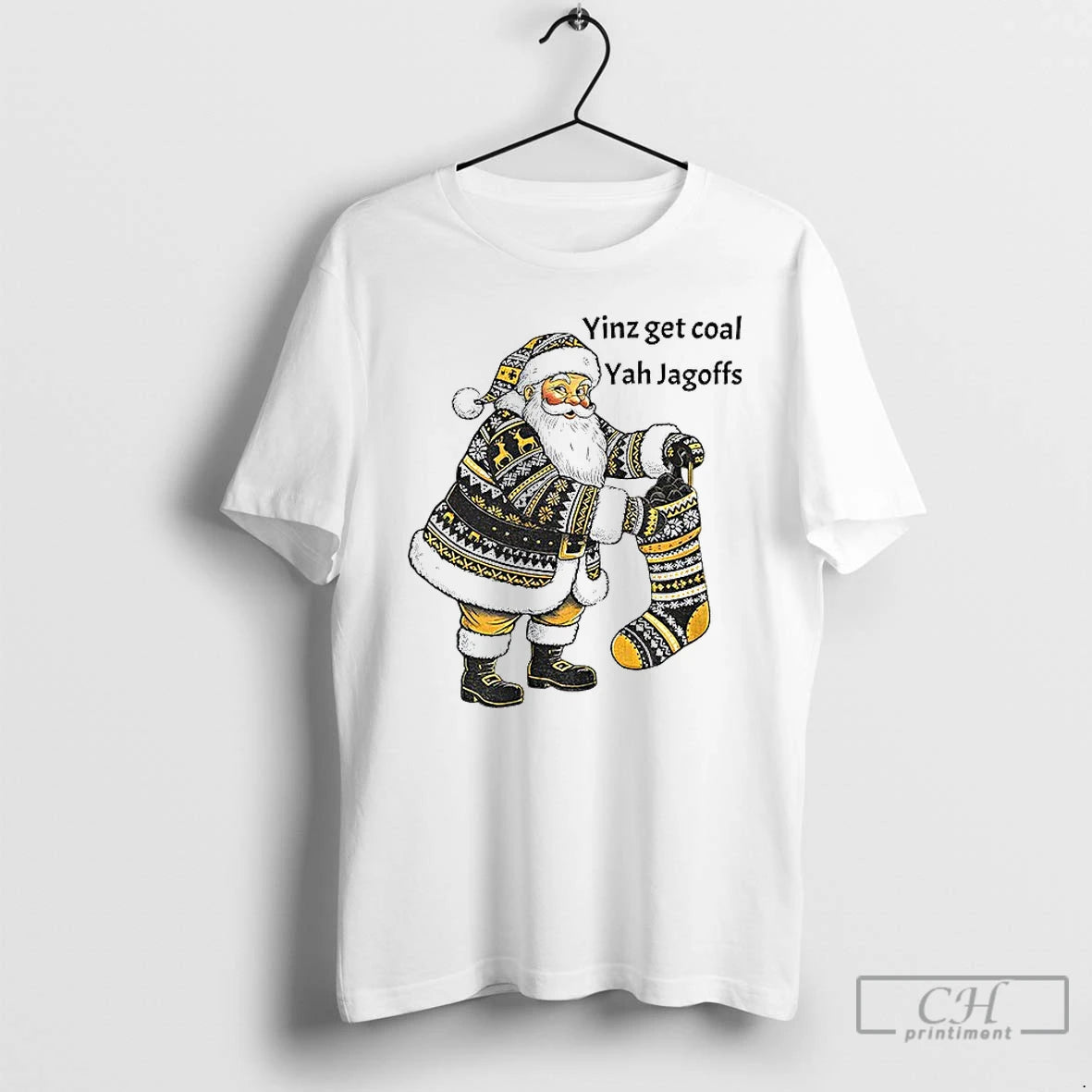 Classic Pittsburgh Santa With Stocking Full Of Coal Yinz Get Coal Yah Jagoffs Christmas T-Shirts, Hoodie, Sweatshirt