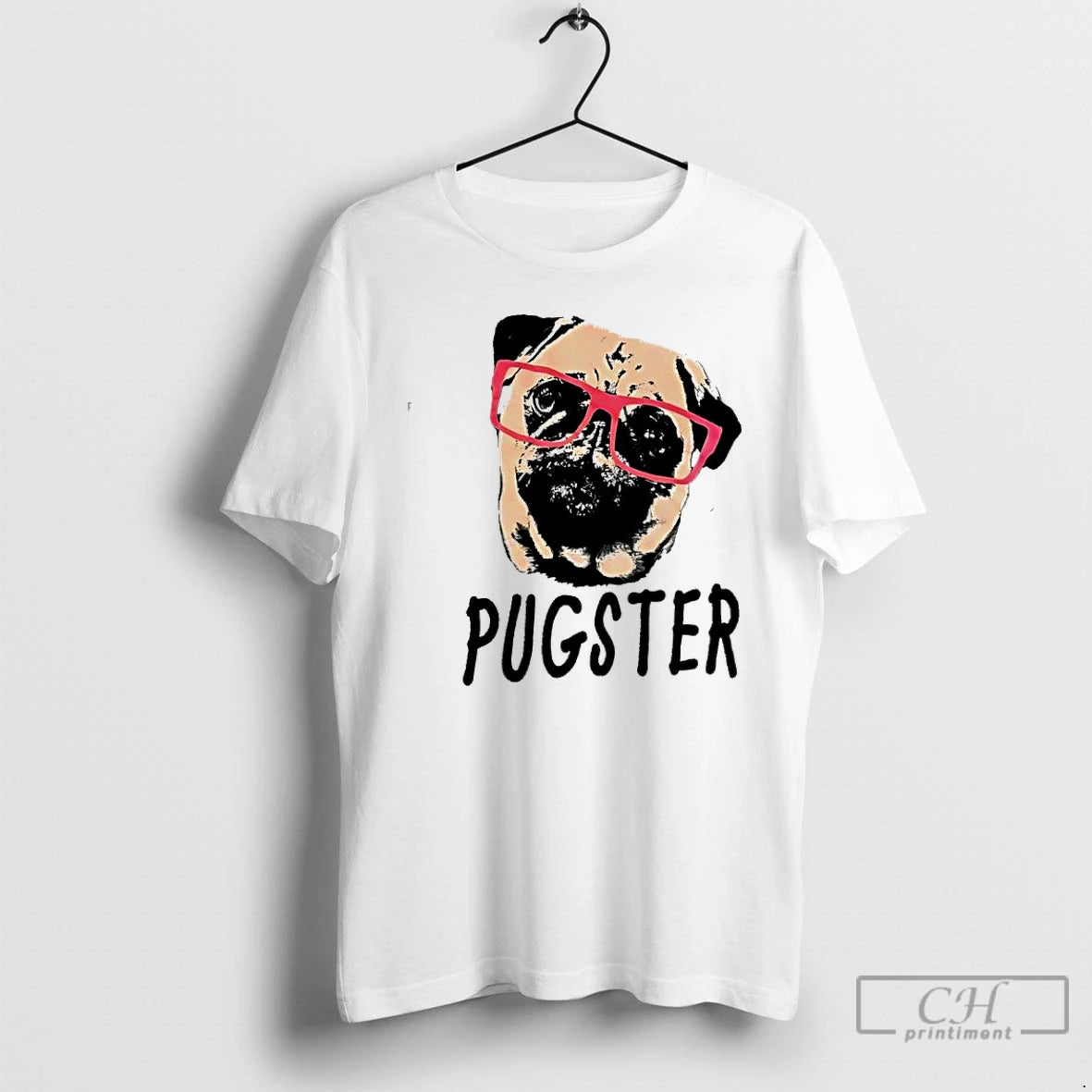 Classic Pugster Pug Dog Pink Glasses T-Shirts, Hoodie, Sweatshirt | PopFlextees.com