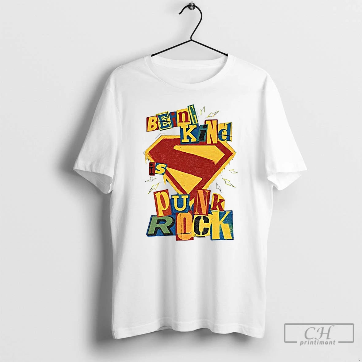 Classic Punk Rock Superman Being Kind Is Punk Rock T-Shirts, Hoodie, Sweatshirt | PopFlextees.com