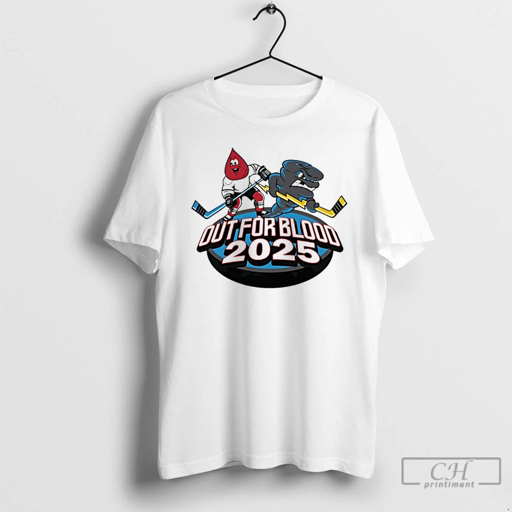 Classic Quad City Storm Hockey Out For Blood 2025 Mascot T-Shirts, Hoodie, Sweatshirt | PopFlextees.com