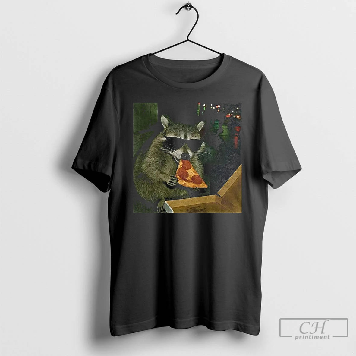 Classic Raccoon Eating Pizza Funny Meme T-Shirts, Hoodie, Sweatshirt | PopFlextees.com
