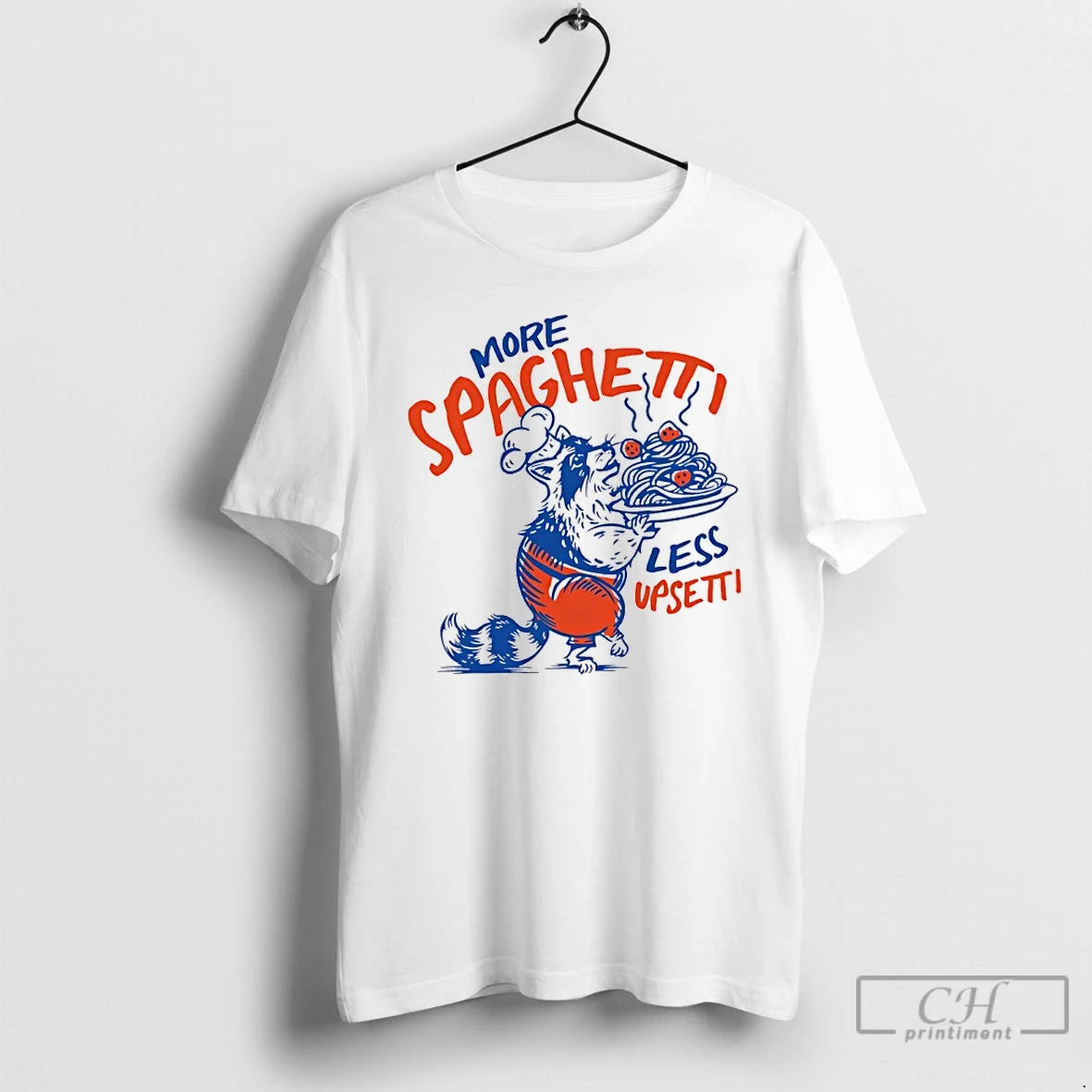 Classic Raccoon More Spaghetti Less Upsetti T-Shirts, Hoodie, Sweatshirt | PopFlextees.com