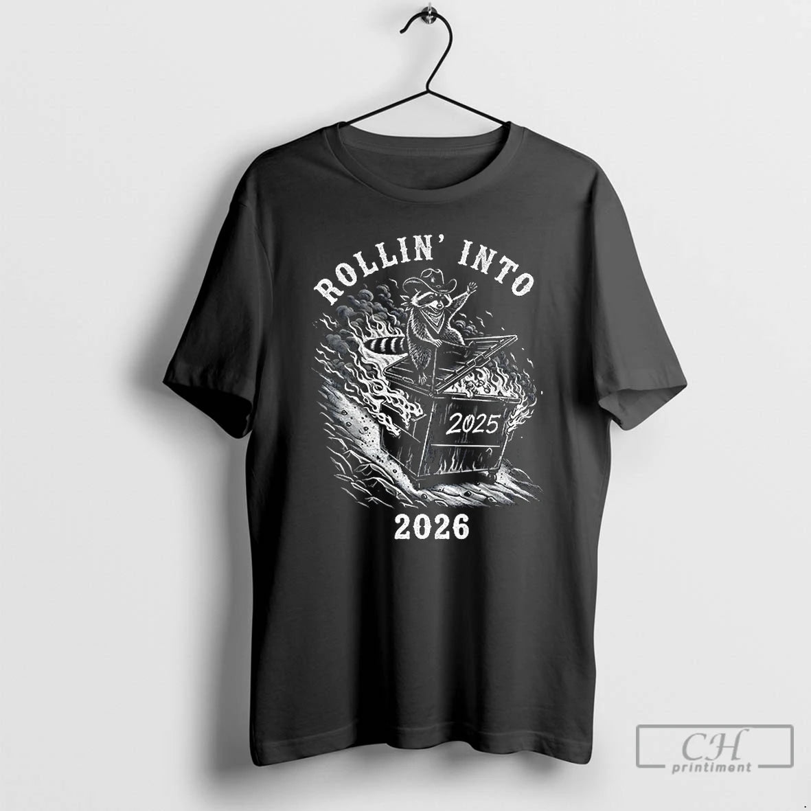 Classic Raccoon Rollin Into 2025 2026 T-Shirts, Hoodie, Sweatshirt | PopFlextees.com