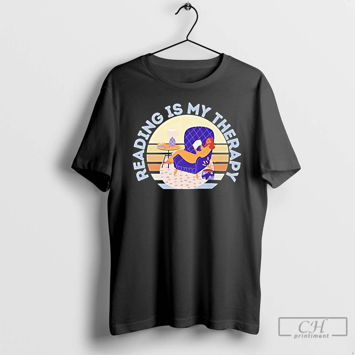Classic Reading Is My Therapy Graphic T-Shirts, Hoodie, Sweatshirt | PopFlextees.com