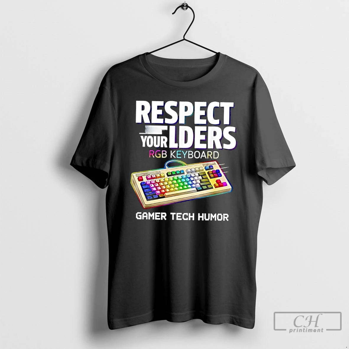 Classic Respect Your Elders Rgb Keyboard Gamer Tech Humor T-Shirts, Hoodie, Sweatshirt | PopFlextees.com