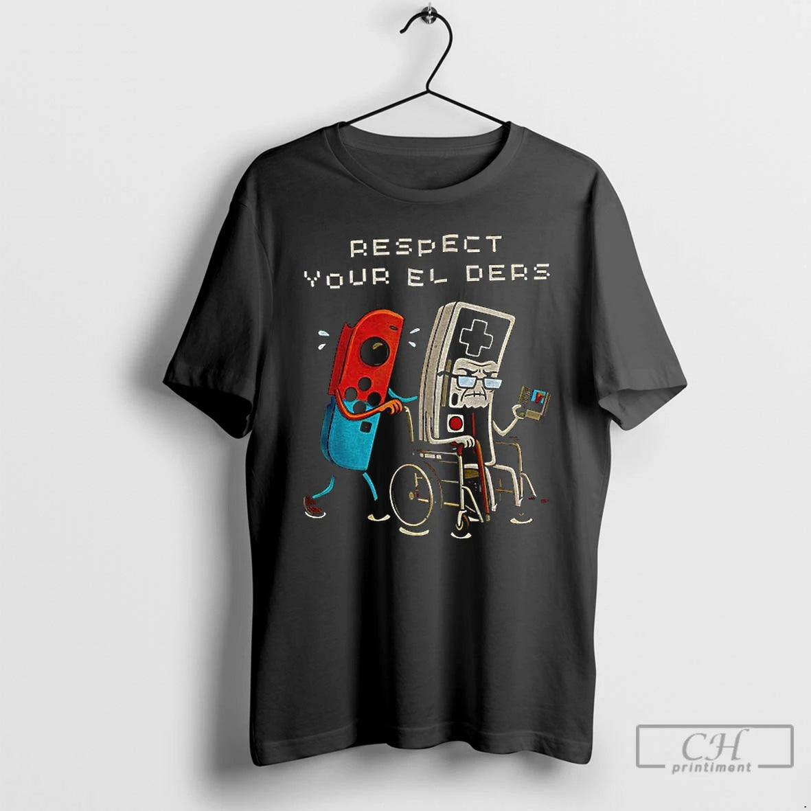 Classic Respect Your Elders Retro Gaming Funny T-Shirts, Hoodie, Sweatshirt | PopFlextees.com
