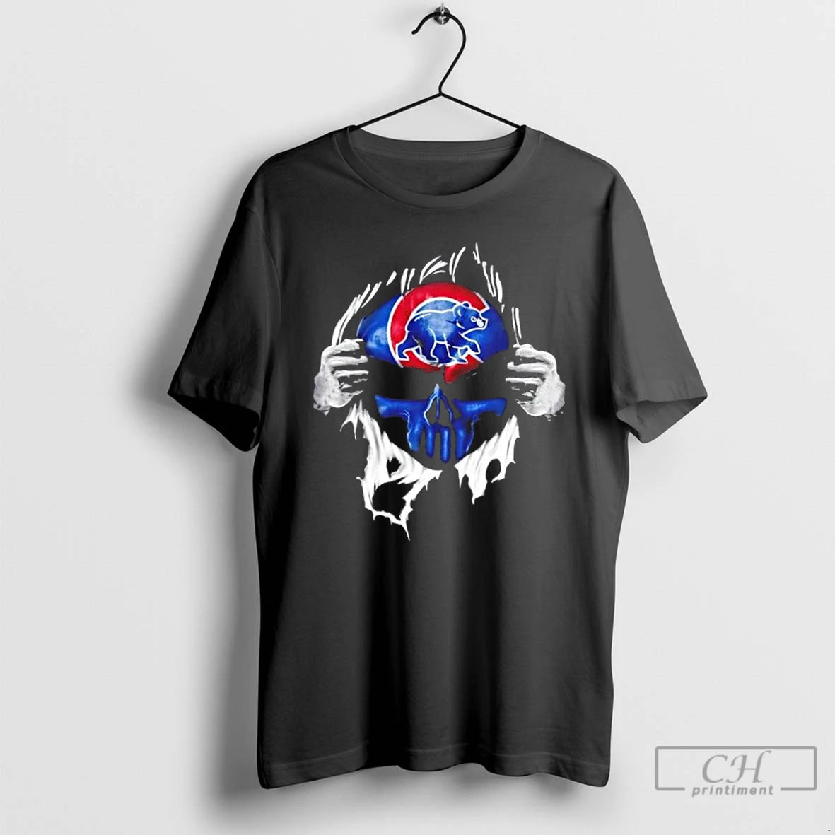 Classic Ripped From The Chest Skull Deep Chicago Cubs Till The Grave T Shirts Sweater Hoodie, Sweatshirt | PopFlextees.com