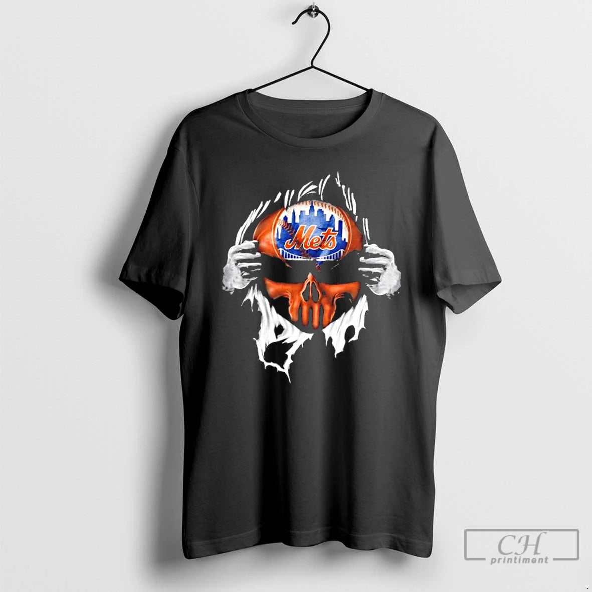 Classic Ripped From The Chest Skull Deep New York Mets Till The Grave T Shirts Hoodie, Sweatshirt | PopFlextees.com