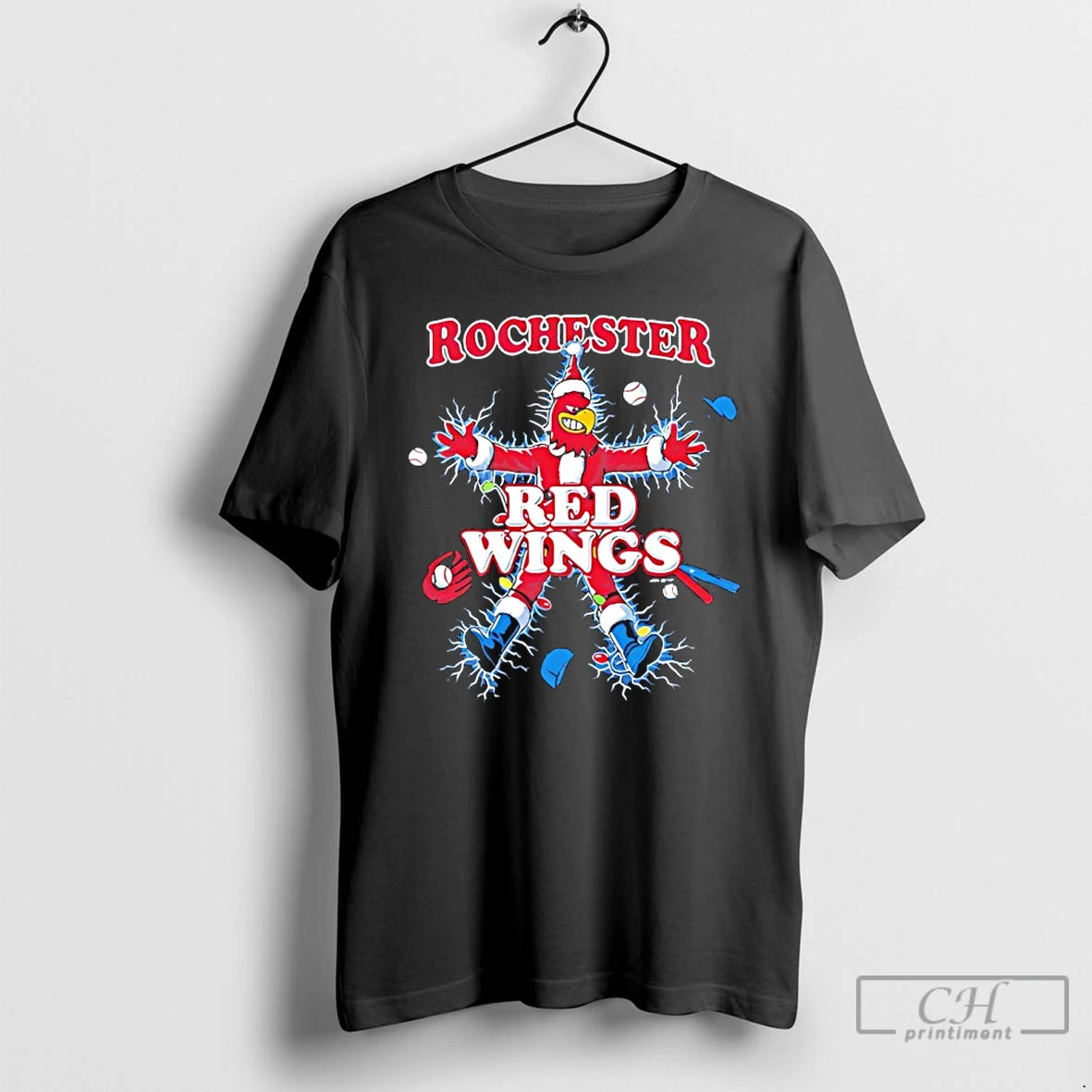 Classic Rochester Red Wings The Holiday Christmas Mascot T-Shirts, Hoodie, Sweatshirt | PopFlextees.com