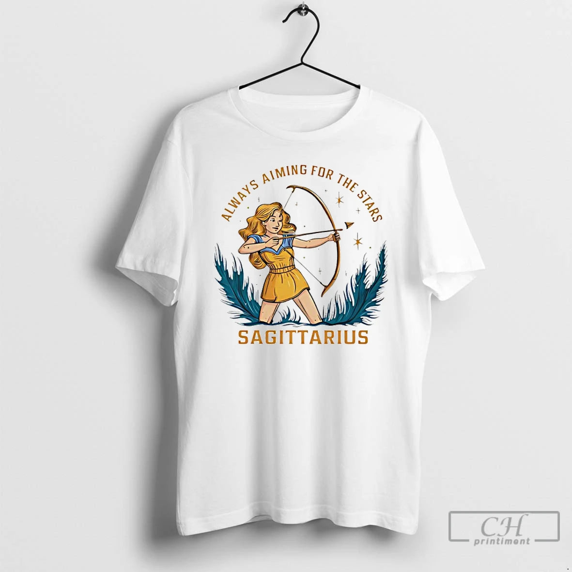 Classic Sagittarius Zodiac Always Aiming For The Stars Art T-Shirts, Hoodie, Sweatshirt | PopFlextees.com