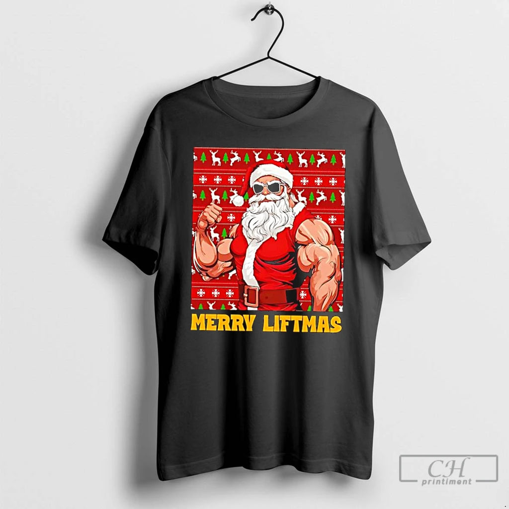 Classic Santa Claus Merry Liftmas T-Shirts, Hoodie, Sweatshirt | PopFlextees.com