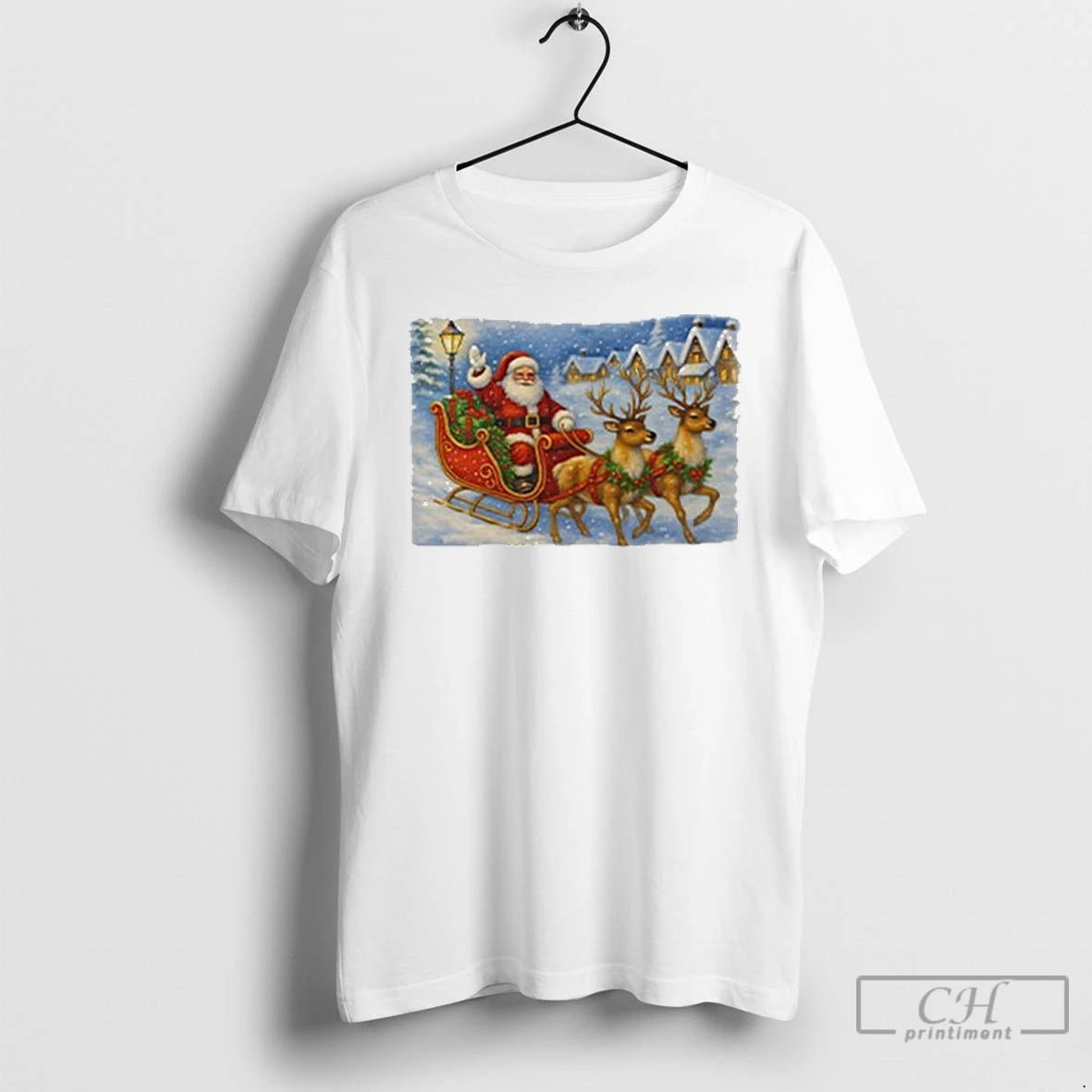 Classic Santa Sleigh Reindeer Christmas T-Shirts, Hoodie, Sweatshirt | PopFlextees.com