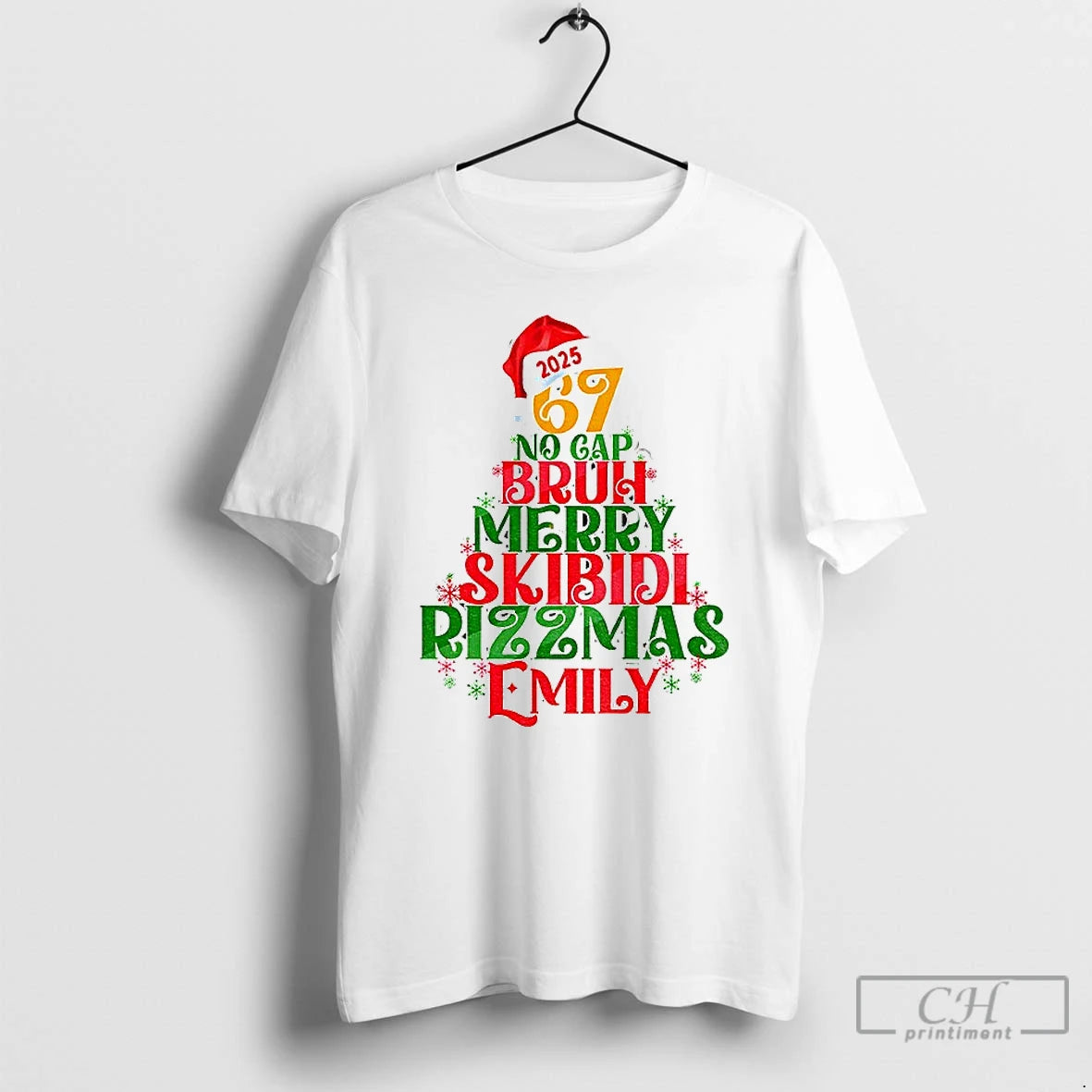 Classic Santa Hat 67 No Cap Bruh Mery Skibidi Rizzmas Emily Merry Christmas T Shirts Hoodie, Sweatshirt | PopFlextees.com