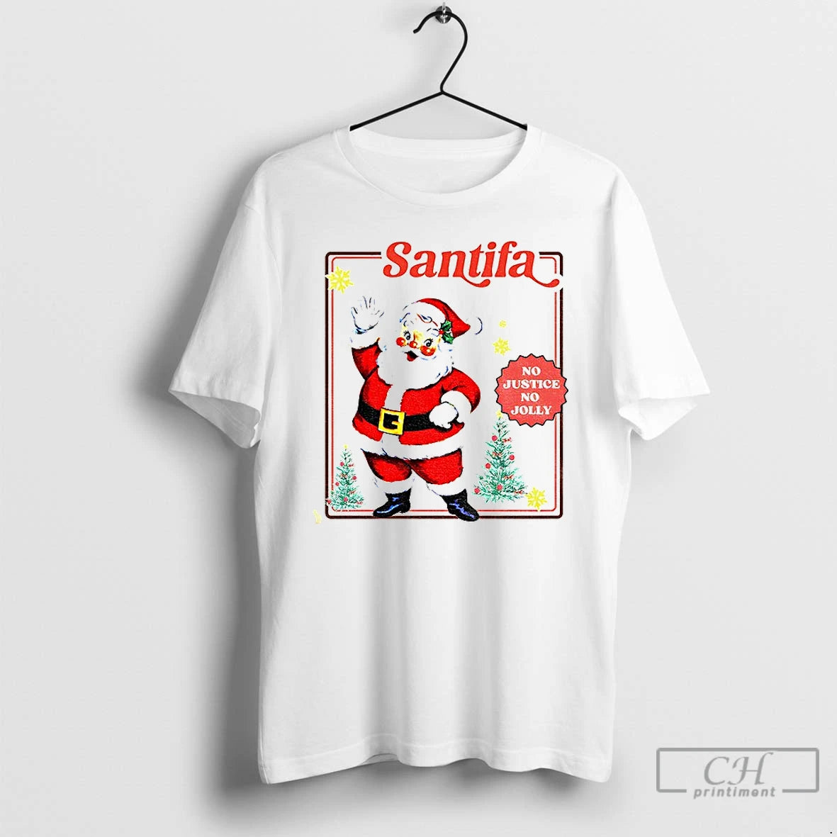 Classic Santifa Vintage Santa Anti Trump Liberal Christmas T-Shirts, Hoodie, Sweatshirt | PopFlextees.com