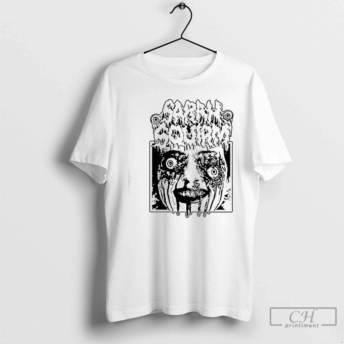 Classic Sarah Squirm Metal Face Horror T-Shirts, Hoodie, Sweatshirt | PopFlextees.com