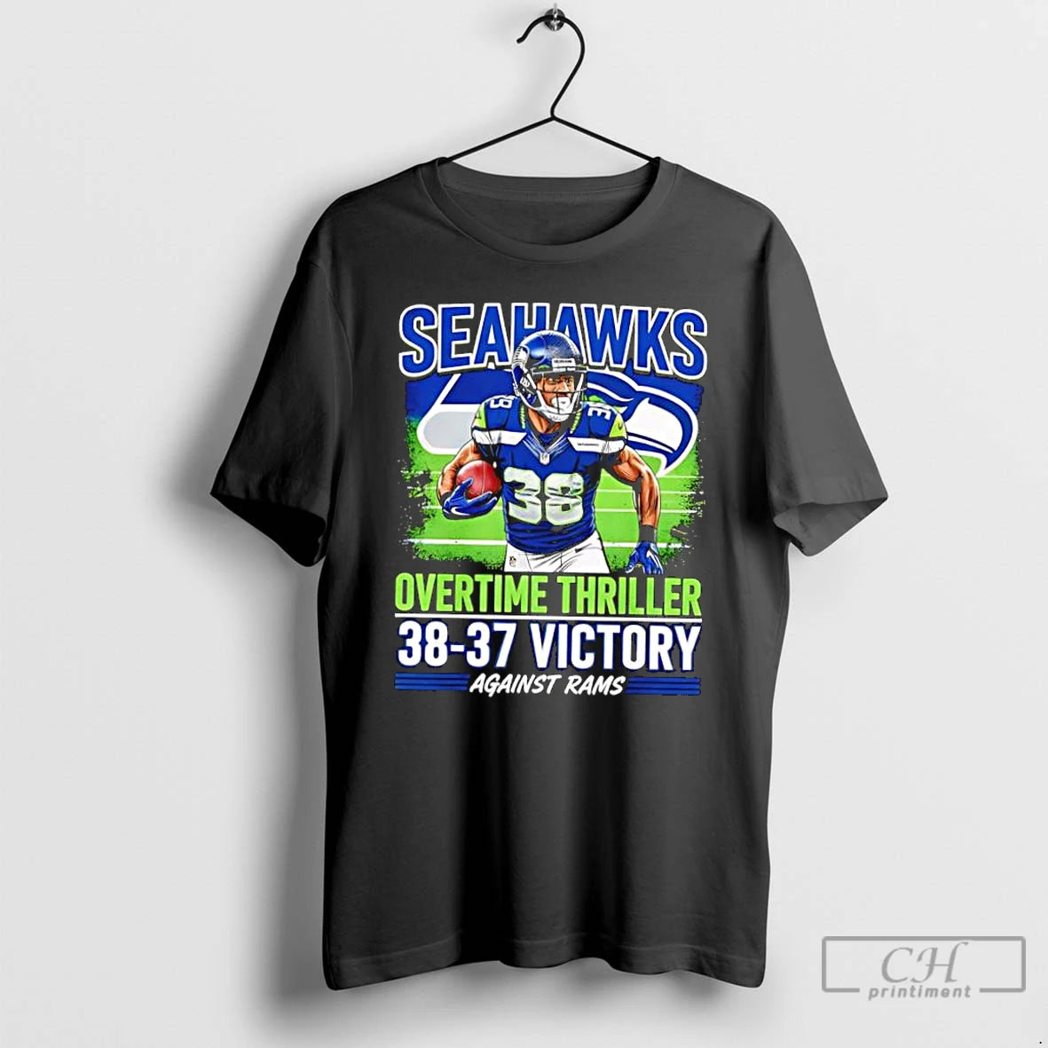 Classic Seahawks Overtime Thriller Against Rams 38 37 Victory T-Shirts, Hoodie, Sweatshirt | PopFlextees.com