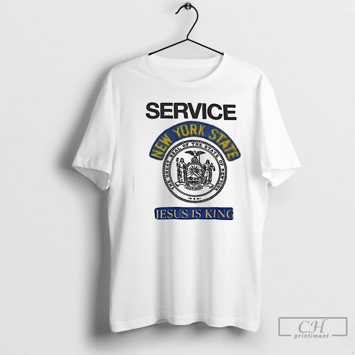Classic Service Jesus Is King The Great Seal Of The State Of New York T-Shirts, Hoodie, Sweatshirt | PopFlextees.com