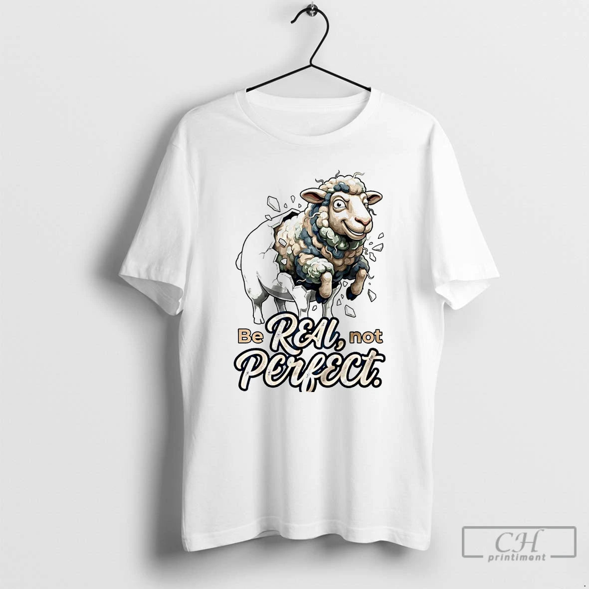 Classic Sheep Be Real Not Perfect T-Shirts, Hoodie, Sweatshirt | PopFlextees.com
