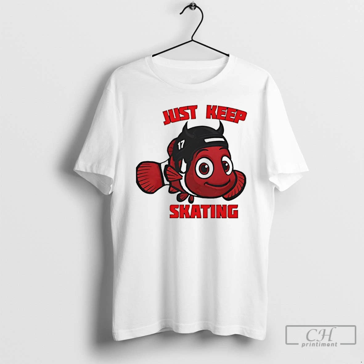 Classic Simon Nemec Just Keep Skating Fish Finding 17 New Jersey Devils Hockey T Shirts Hoodie, Sweatshirt | PopFlextees.com