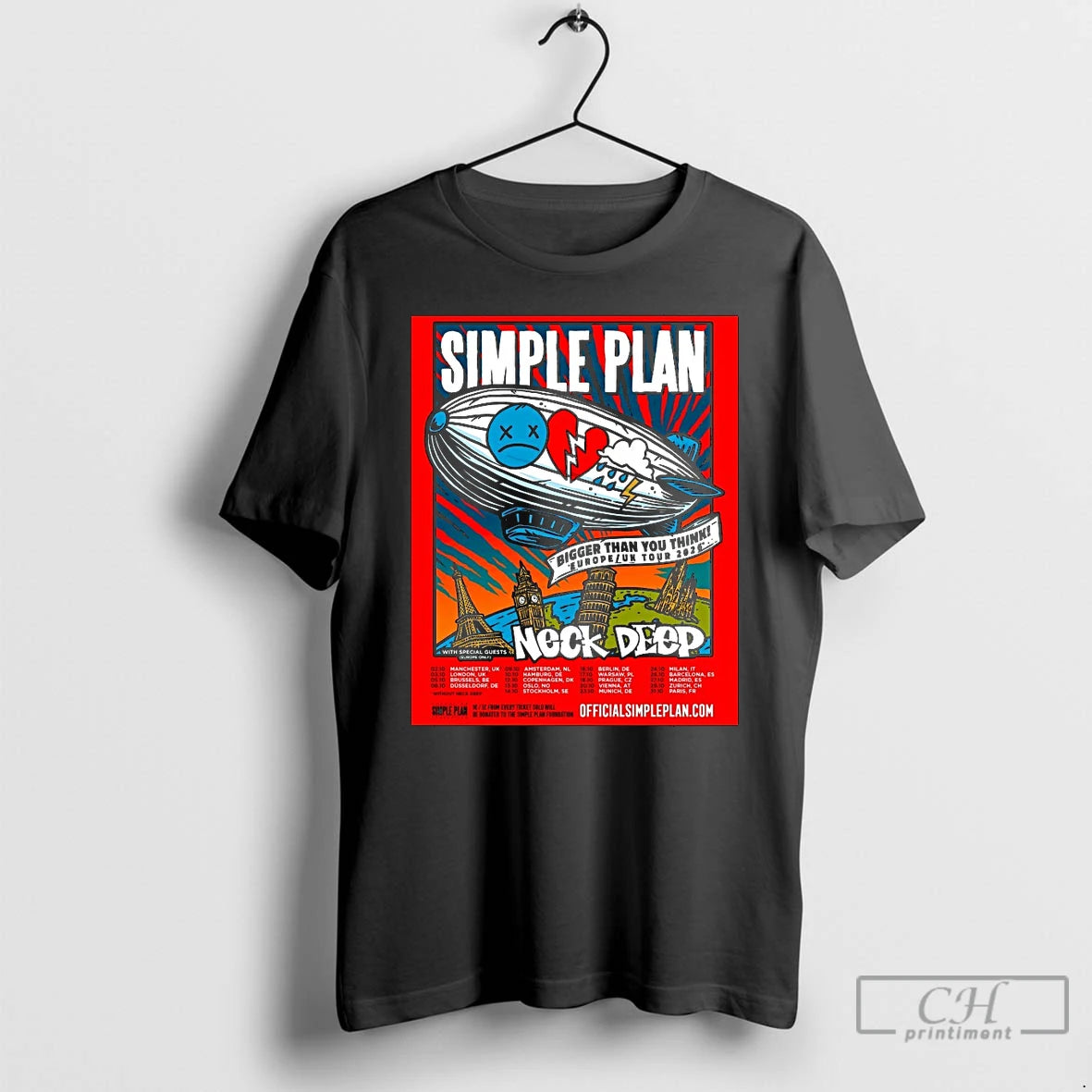 Classic Simple Plan With Neck Deep Bigger Than You Think Europe Uk Tour 2026 T-Shirts, Hoodie, Sweatshirt | PopFlextees.com