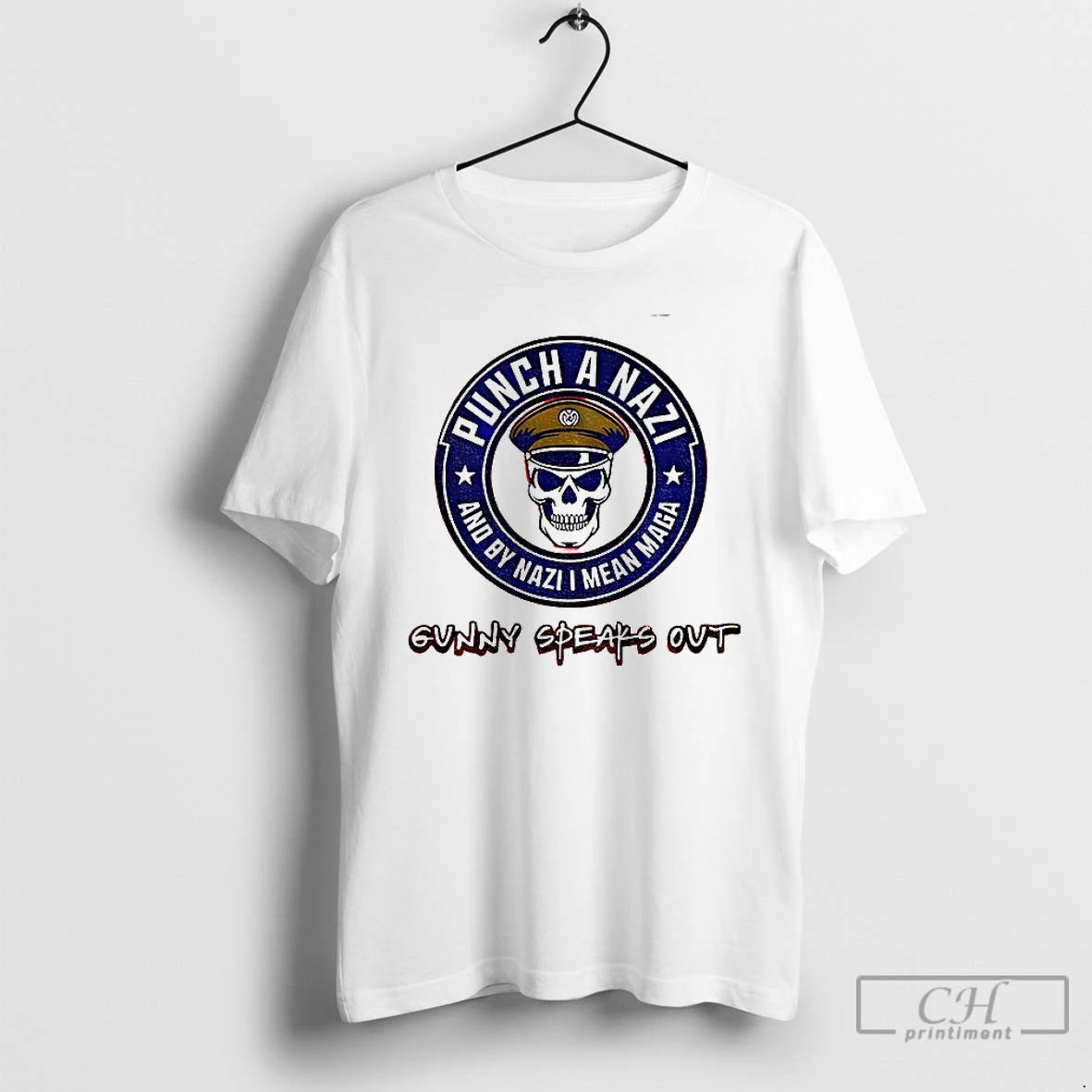 Classic Skeleton Punch A Nazi And By Nazi I Mean Maga Gunny Speaks Out T-Shirts, Hoodie, Sweatshirt | PopFlextees.com