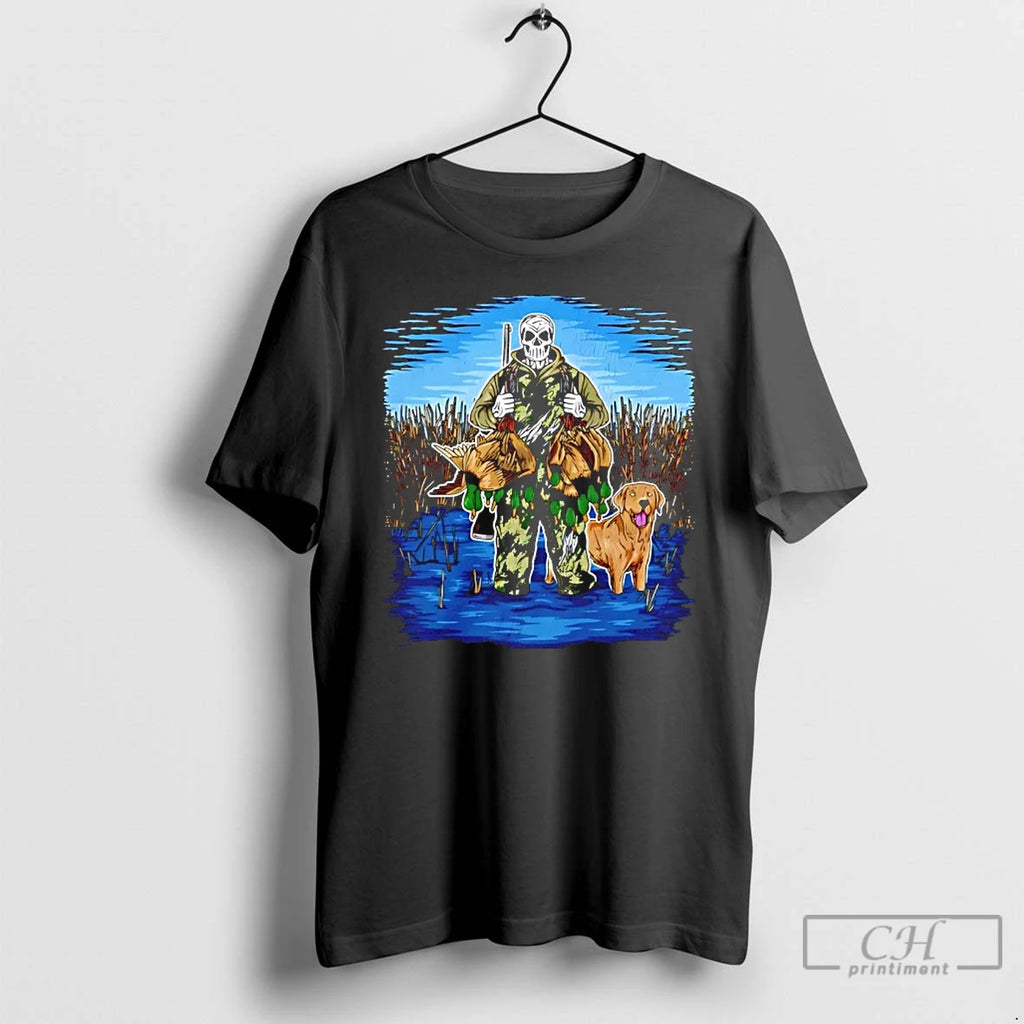 Classic Skeleton Duck Huntin Yellow Lab T-Shirts, Hoodie, Sweatshirt | PopFlextees.com
