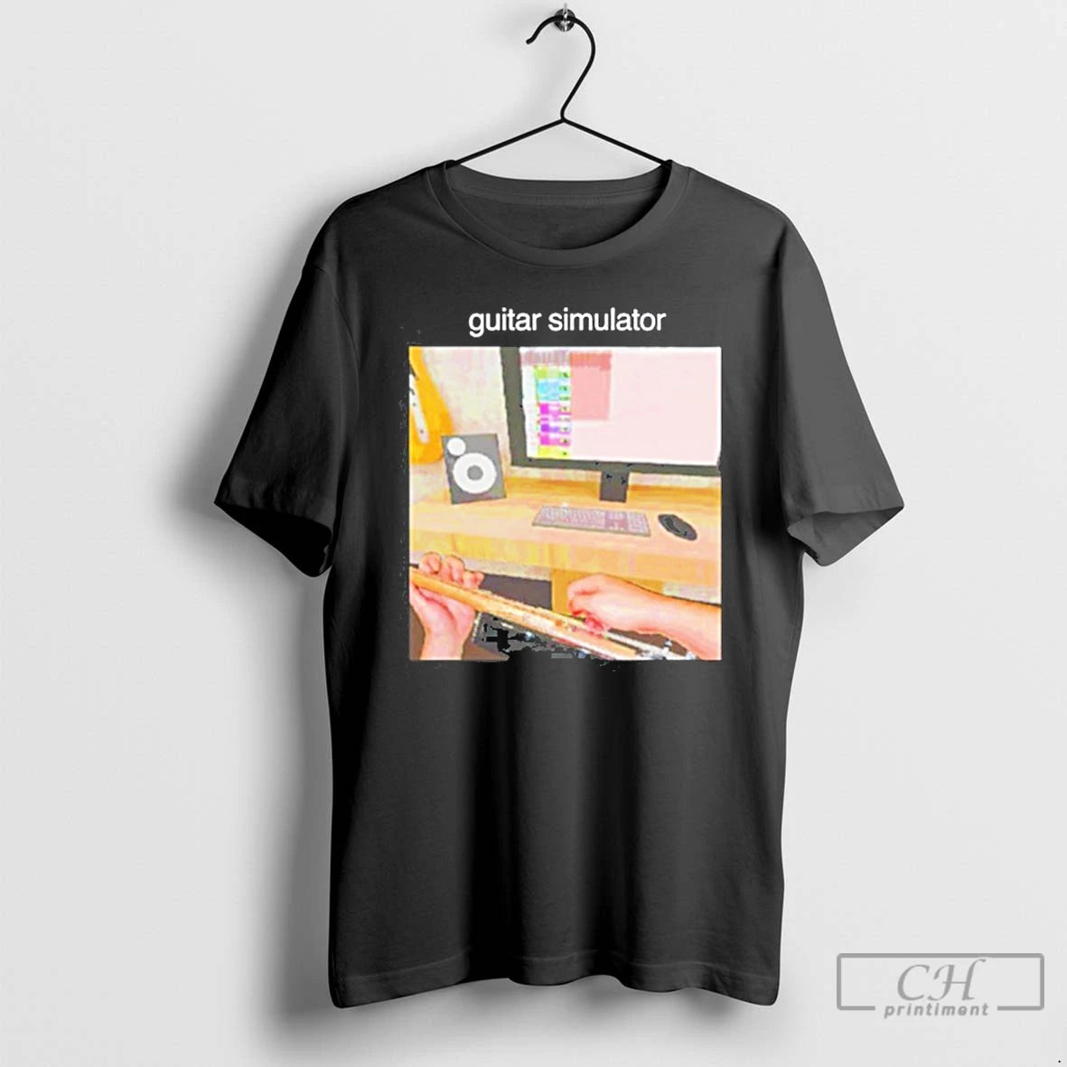 Classic Skull Guitar Simulator T-Shirts, Hoodie, Sweatshirt | PopFlextees.com
